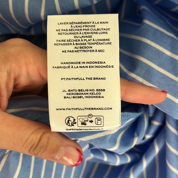 Faithful the Brand Scanno Maxi Skirt Blue/White Stripe - Picture 11 of 11